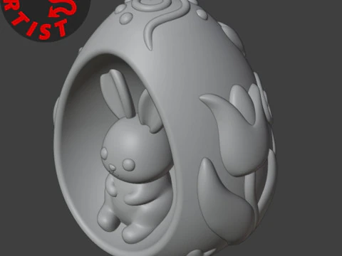 Easter Egg with Bunny Set 2 models 3D Print Model