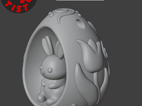 Easter Egg with Bunny Set 2 models Modèles 3D en vedette