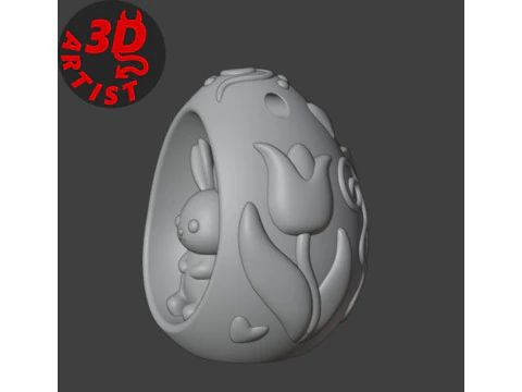 Easter Egg with Bunny Set 2 models 3D Print Model