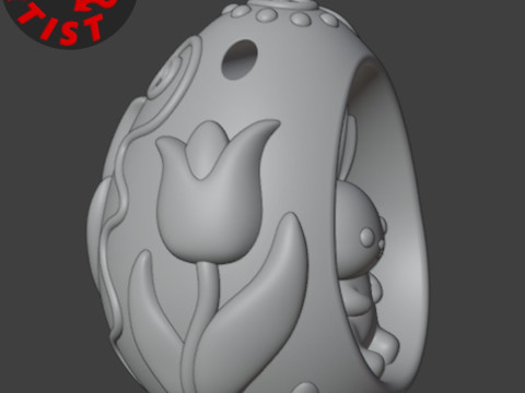 Easter Egg with Bunny Set 2 models Modèles 3D en vedette