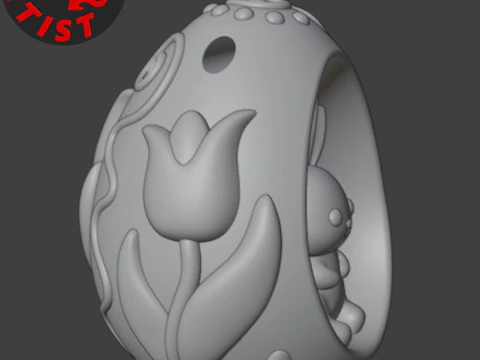Easter Egg with Bunny Set 2 models 3D Print Model