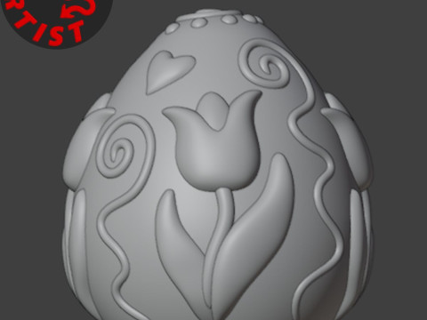 Easter Egg with Bunny Set 2 models Modèles 3D en vedette