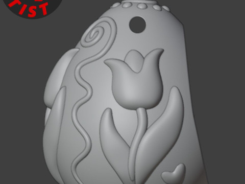 Easter Egg with Bunny Set 2 models Modèles 3D en vedette