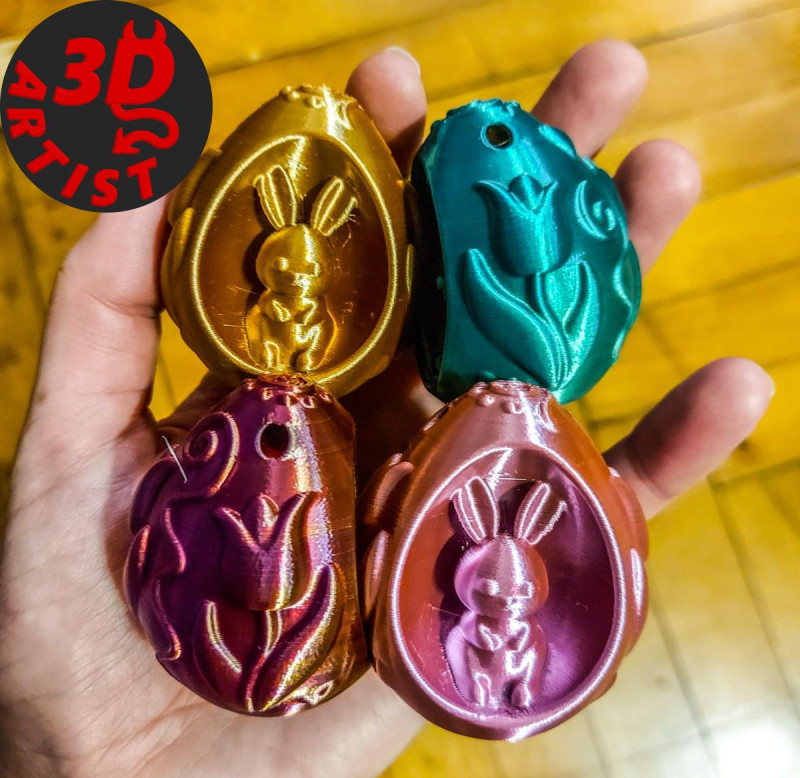 Easter Egg with Bunny Set 2 models Modèles 3D en vedette .c4d .max .obj .3ds .fbx .stl .blend 