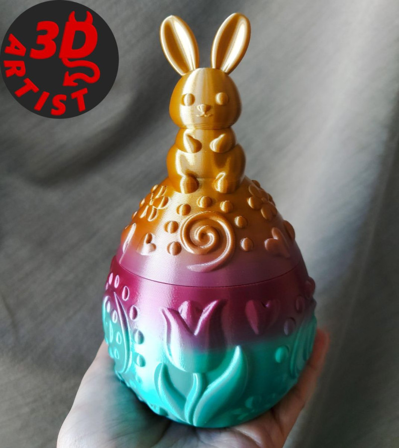 Easter Egg Patterned Box 3D Print Model .c4d .max .obj .3ds .fbx .stl .blend 