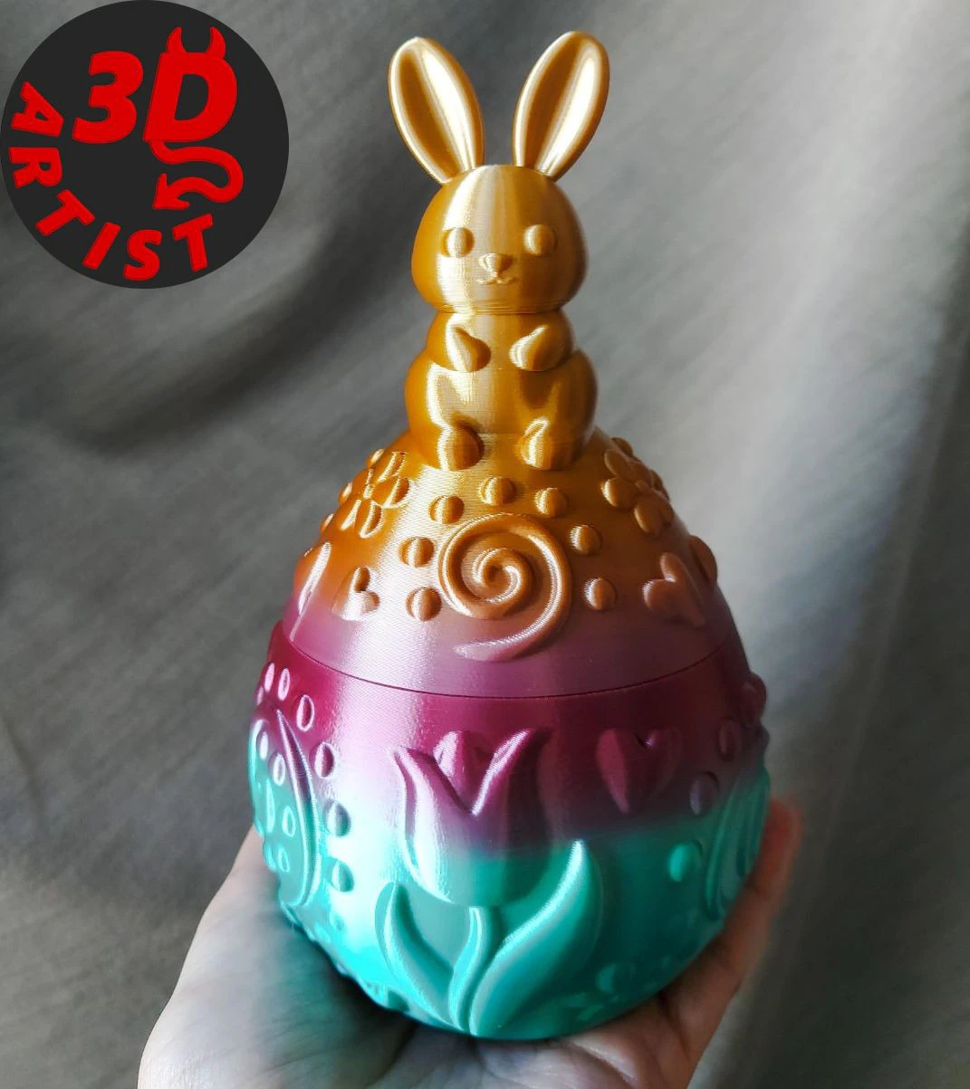 Easter Egg Patterned Box 3D Print Model .c4d .max .obj .3ds .fbx .stl .blend 