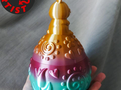 Easter Egg Patterned Box 3D Print Model