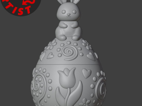 Easter Egg Patterned Box 3D Print Model