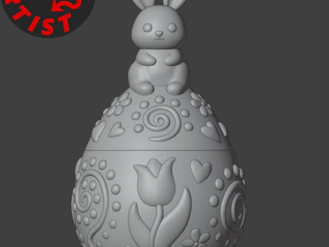Easter Egg Patterned Box 3D Print Model