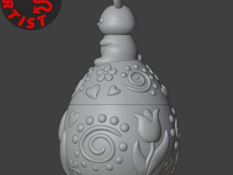 Easter Egg Patterned Box 3D Print Model