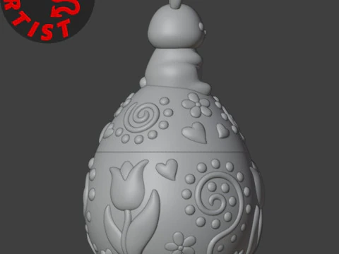 Easter Egg Patterned Box 3D Print Model