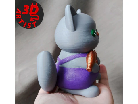 Cat Hairdresser Figurine 3D Print Model