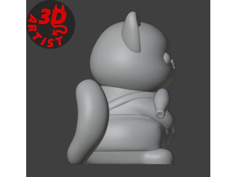 Cat Hairdresser Figurine 3D Print Model