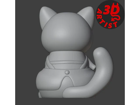 Cat Hairdresser Figurine 3D Print Model