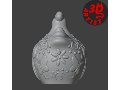 Easter Hen Patterned Figurine 3Dプリントモデル