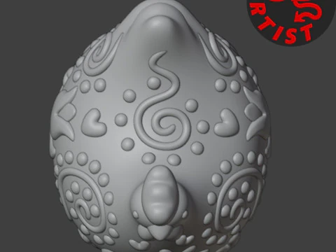 Easter Hen Patterned Figurine 3D Print Model