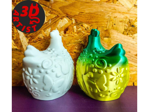 Easter Hen Patterned Figurine 3Dプリントモデル