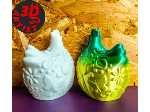 Easter Hen Patterned Figurine 3D Print Model