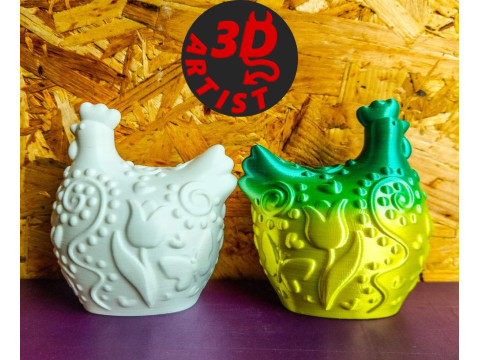Easter Hen Patterned Figurine 3Dプリントモデル