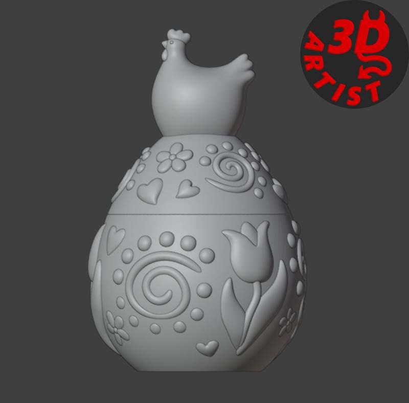 Easter Egg Patterned Box V2 3D प्रिंट मॉडल .c4d .max .obj .3ds .fbx .stl .blend 