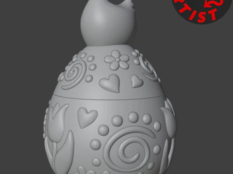 Caixa Estampada de Ovo de P&aacute;scoa V2 Modelo de Impressão 3D
