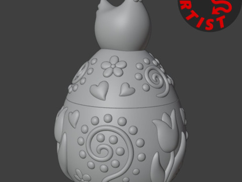 Easter Egg Patterned Box V2 3D प्रिंट मॉडल