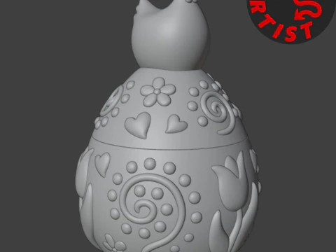 Caixa Estampada de Ovo de P&aacute;scoa V2 Modelo de Impressão 3D