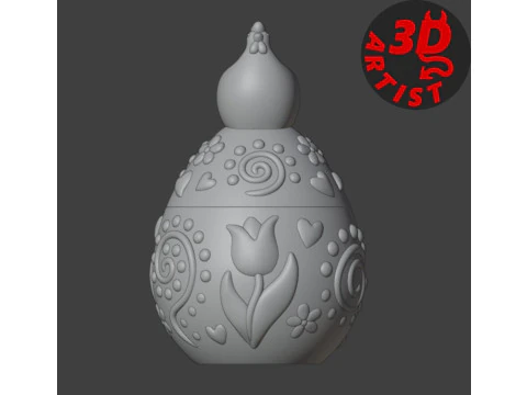 Caixa Estampada de Ovo de P&aacute;scoa V2 Modelo de Impressão 3D