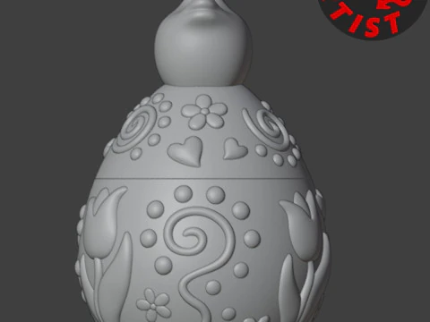 Caixa Estampada de Ovo de P&aacute;scoa V2 Modelo de Impressão 3D