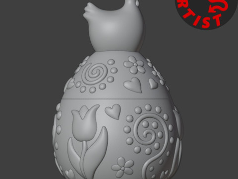 Easter Egg Patterned Box V2 3D प्रिंट मॉडल
