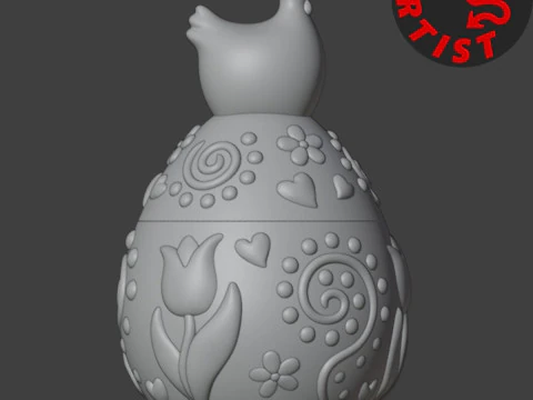 Caixa Estampada de Ovo de P&aacute;scoa V2 Modelo de Impressão 3D