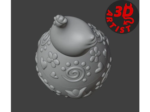 Caixa Estampada de Ovo de P&aacute;scoa V2 Modelo de Impressão 3D