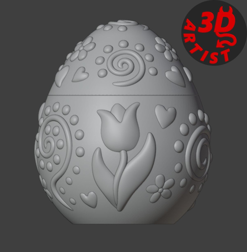 Easter Egg Patterned Box V4 3D प्रिंट मॉडल .c4d .max .obj .3ds .fbx .stl .blend 