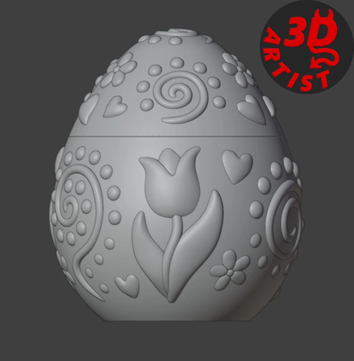 Easter Egg Patterned Box V4 3D Print Model .c4d .max .obj .3ds .fbx .stl .blend 