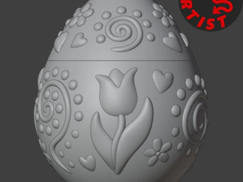 Easter Egg Patterned Box V4 3D Print Model