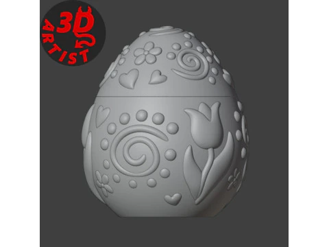 Easter Egg Patterned Box V4 3D Print Model