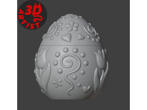 Easter Egg Patterned Box V4 3D Print Model