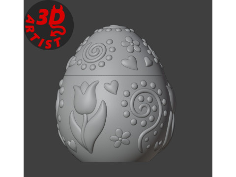 Easter Egg Patterned Box V4 3D प्रिंट मॉडल