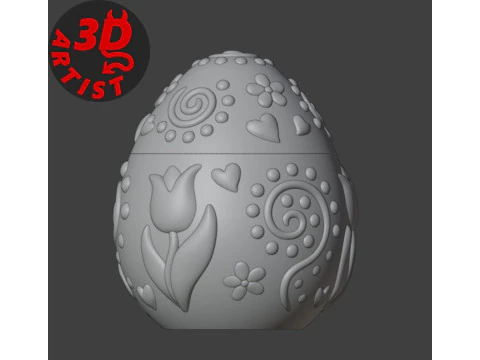 Easter Egg Patterned Box V4 3D Print Model