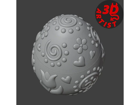 Easter Egg Patterned Box V4 3D Print Model