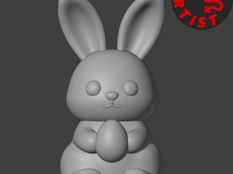 Bunny with Easter Egg Figurine Modelo de impresión 3D