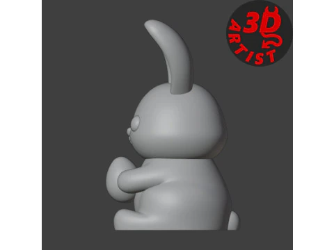 Bunny with Easter Egg Figurine 3D Print Model