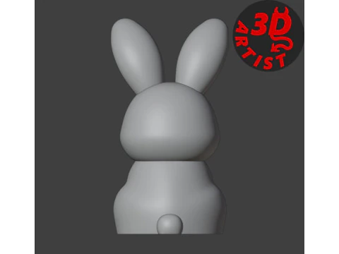 Bunny with Easter Egg Figurine 3D Print Model