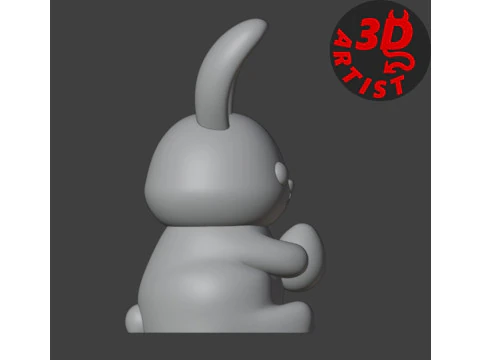 Bunny with Easter Egg Figurine 3D Print Model