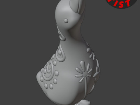 Easter Goose Patterned Figurine Modelo de Impressão 3D