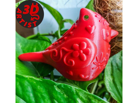 Vogel kardinaal beeldje set 4 versies 3D printmodel