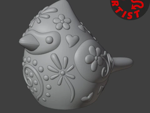 Bird Cardinal Figurine Set 4 versions 3D Print Model