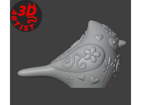 Bird Cardinal Figurine Set 4 versions 3D Print Model