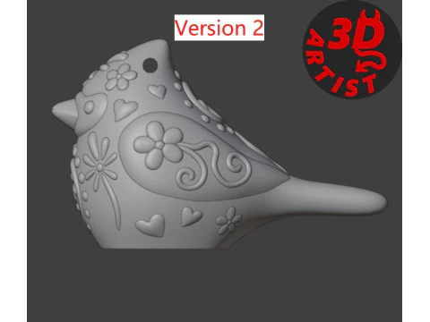 Bird Cardinal Figurine Set 4 versions 3D Print Model