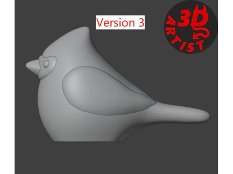 Bird Cardinal Figurine Set 4 versions 3D Print Model